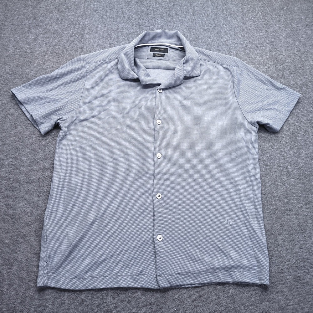 Porter Ash Shirt Mens Large Gray Stretch Casual Preppy Office